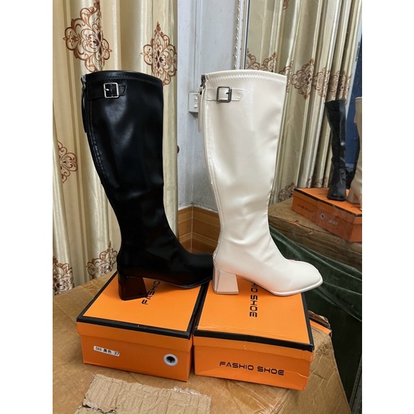 Bốt đùi đế cao 5cm có khuy cài cạnh cực xinh