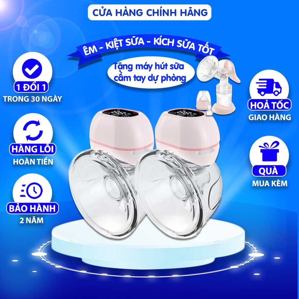 Máy hút sữa điện đôi rảnh tay không dây Fatzbaby Freemax 1 FB1201CW