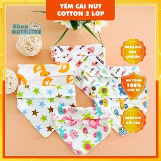 Yếm cotton mềm 2 nút cài cho bé sơ sinh đến 3 tuổi