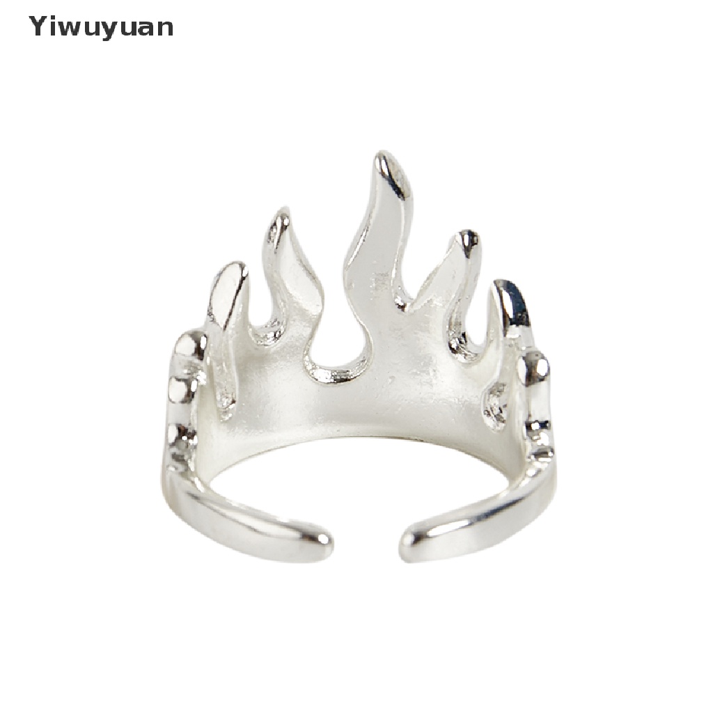 < Yiwuyuan > Nhẫn Hở Hình Ngọn Lửa Phong Cách Punk Hip Hop Cho Nam Và Nữ