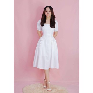 Đầm cổ vuông xếp li thiết kế cao cấp bigsize ( Thời trang Vicky G - Anitagreen ) HN1022