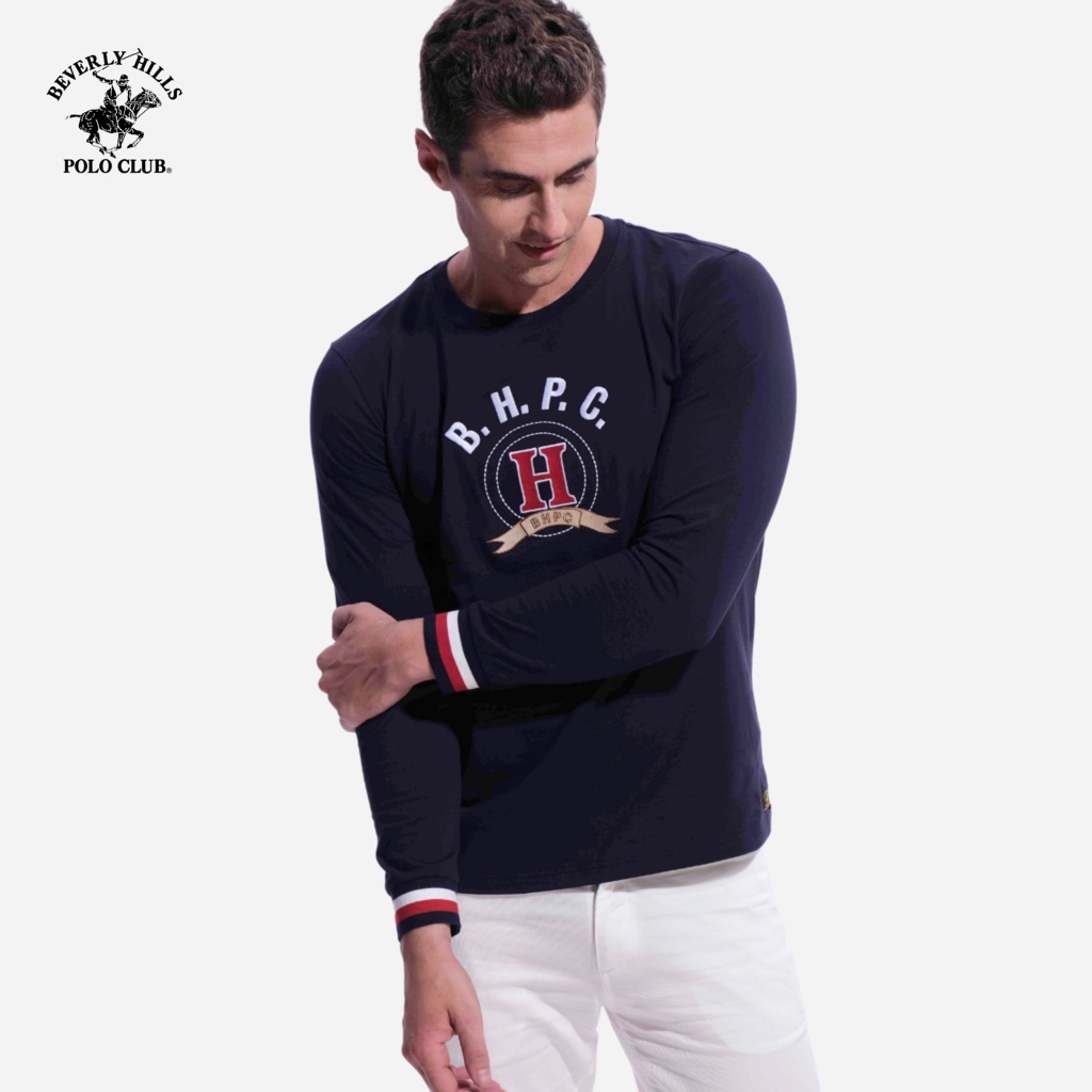 Beverly Hills Polo Club - Áo thun dài tay Nam Regular Fit Navy đậm DN- BHPC TSMRLW21TL068