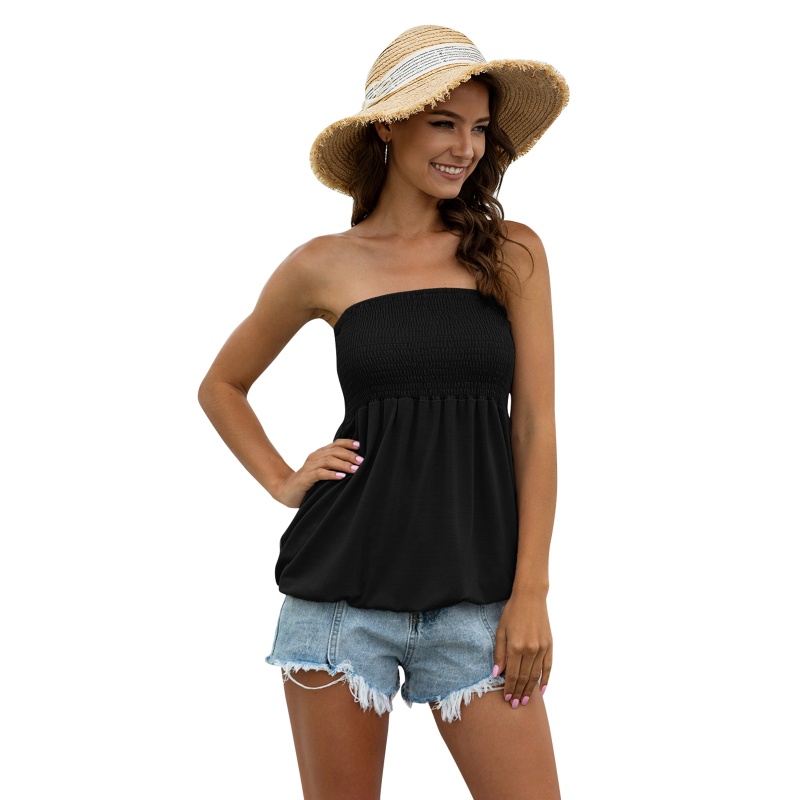 Áo Ống Màu Trơn Không Tay Hở Vai Thời Trang Mùa Hè Dành Cho Nữ