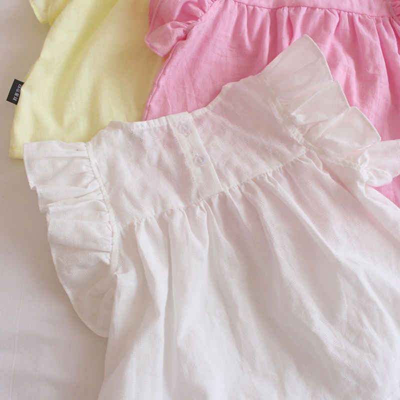 Áo Thun Tay Ngắn Kiểu Công Chúa Thiết Kế Ngọt Ngào Cho Bé Gái