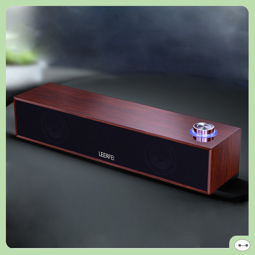 Loa nghe nhạc máy tính dể bàn mini LEERFEI 3513 loa gỗ vi tính Gaming có dây