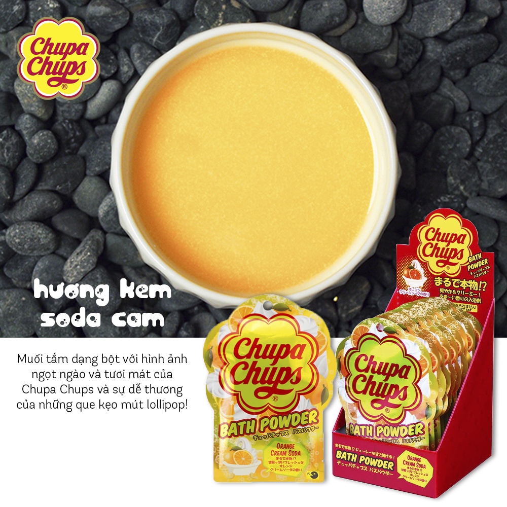 Muối tắm hương kem soda ngọt ngào Chupa Chups dưa lưới và cam 60g
