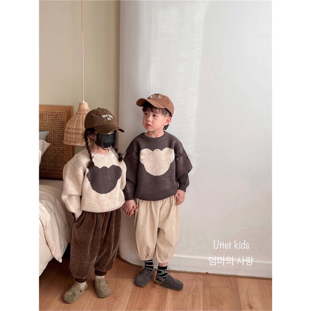 ÁO LEN HÌNH GẤU PHONG CÁCH HÀN QUỐC RẤT ĐẸP DÀNH CHO BÉ GÁI VÀ BÉ TRAI