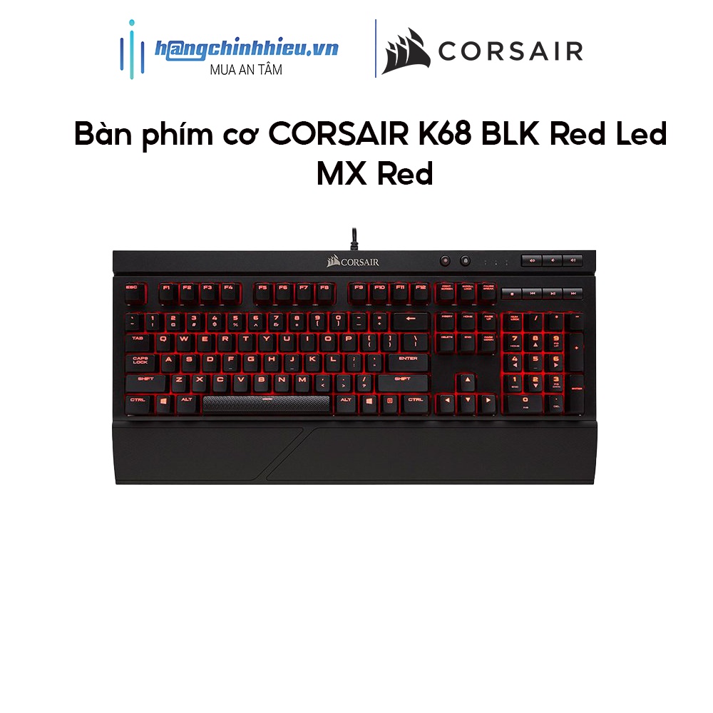 Bàn phím cơ CORSAIR K68 BLK Red Led - MX Red (CH-9102020-NA)