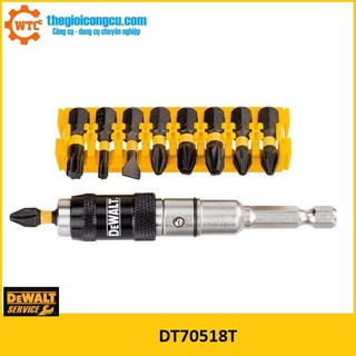 Bộ tua vít 10 món với đầu bít xoay dewalt dt70518t-qz