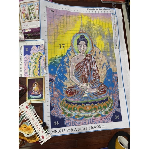 Tranh Thêu Kín Phật A Di Đà-Phật Thích Ca Mn0215