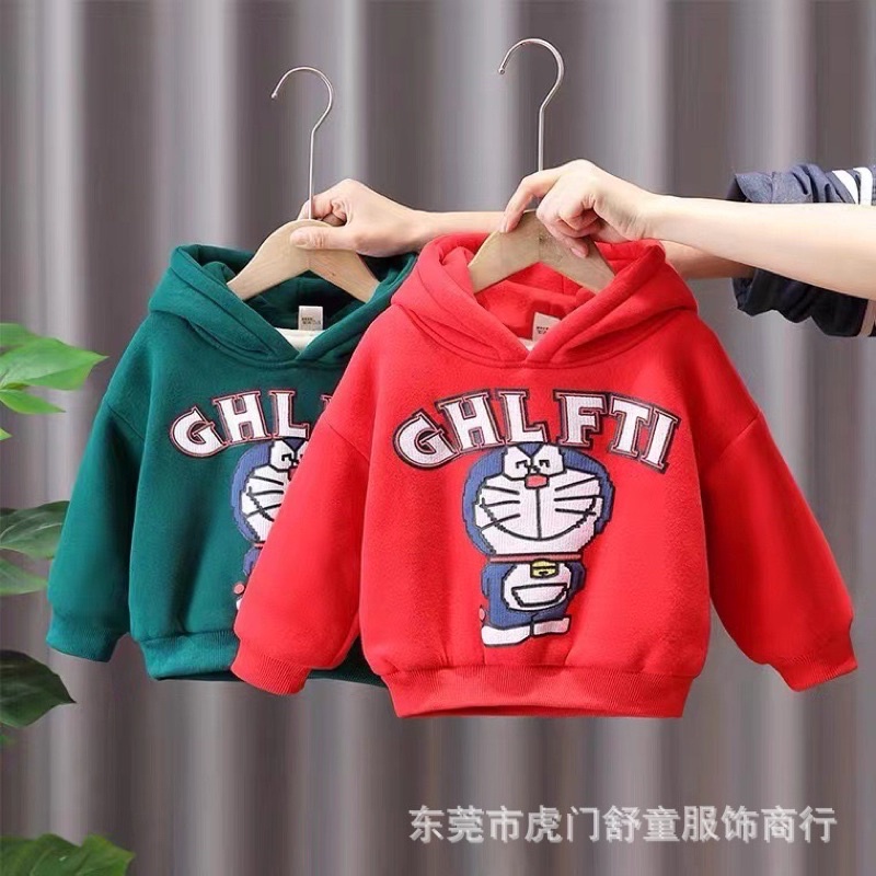 AN03_9-20kg Áo nỉ lót lông mỏng, áo Hoodie unnisex in hình ngộ nghĩnh cho bé trai bé gái