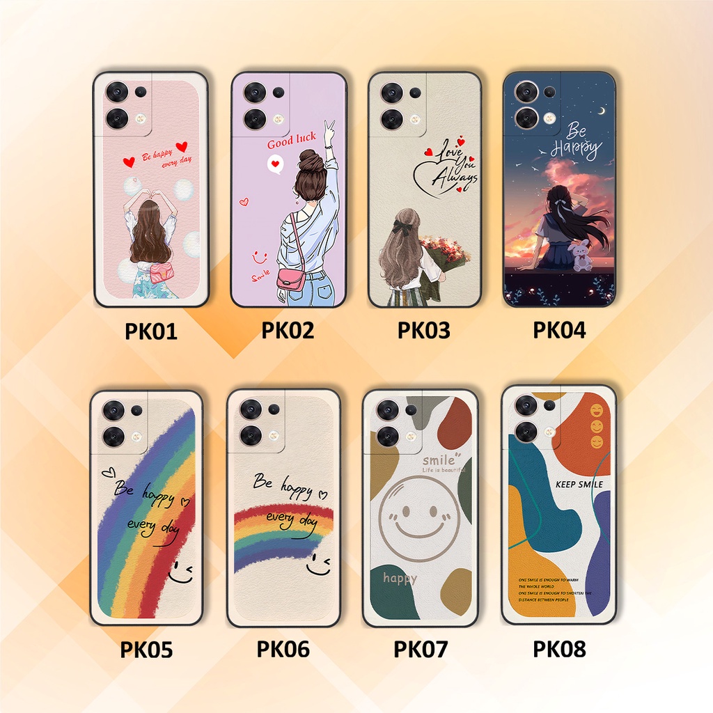 Ốp Oppo RENO 8 5G / RENO 8Z 5G / RENO 8 4G in hình cô gái be happy trẻ trung cá tính đầy năng động