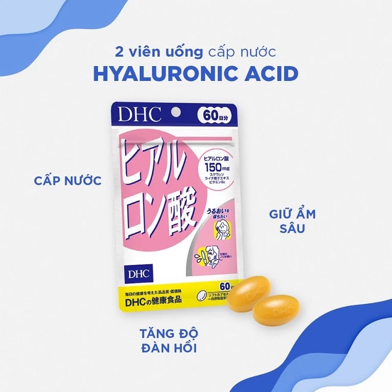 Viên Uống Giữ Ẩm, Cấp Nước DHC Hyaluronic Acid Nhật Bản (Gói 60 Viên/30 Ngày)