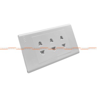 [CHÍNH HÃNG] Mặt 3 ổ cắm LiOA (âm tường + lắp nổi)