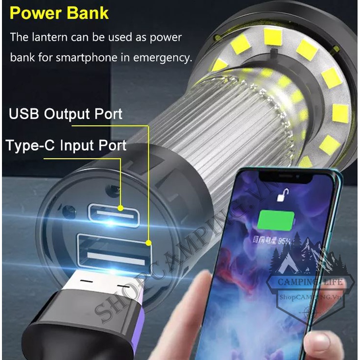 Đèn pin led cắm trại, đèn treo lều đa chức năng tripod kiêm đèn pin, cắm trại dã ngoại - Camping VietNam