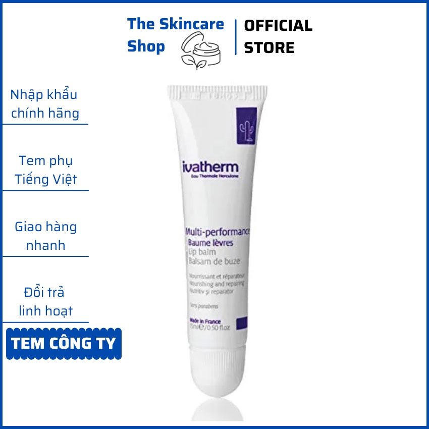 [CHÍNH HÃNG]Son dưỡng môi mềm xinh, căng mọng Ivatherm Lip Balm 15ml - The Skincare Shop