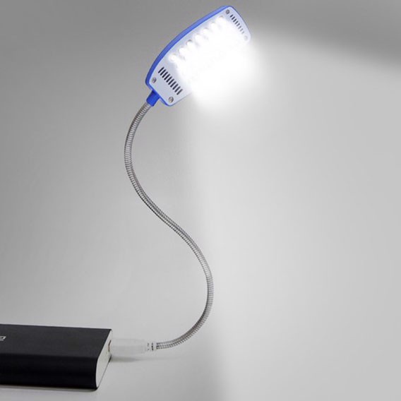 Đèn Led 28 Bóng siêu sáng Cổng USB, Thân kim loại có thể uốn cong tiện lợi (Màu ngẫu nhiên)