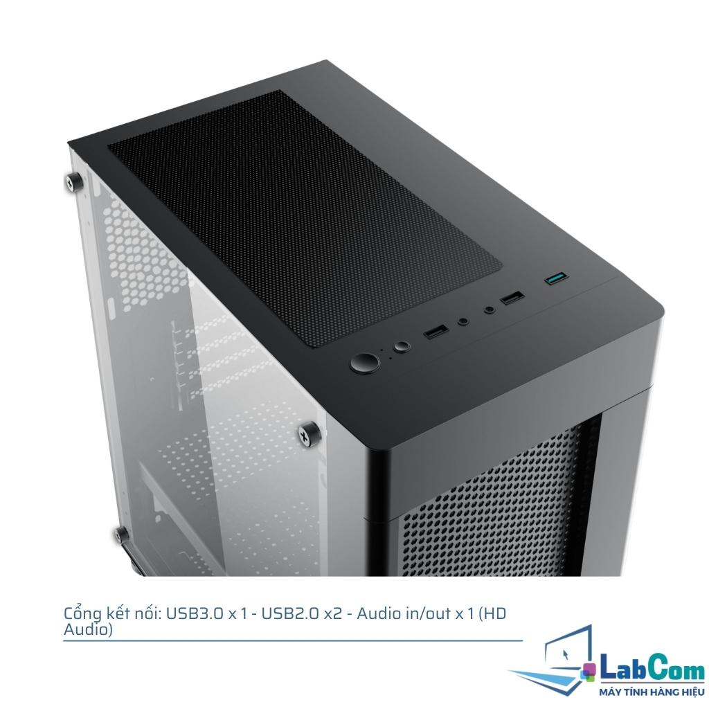 Vỏ case máy tính Xigmatek Aero Micro-ATX, ITX Màu đen kèm sẵn 2 Fan và không kèm Fan | Mặt hông trái kính cường lực | BigBuy360 - bigbuy360.vn