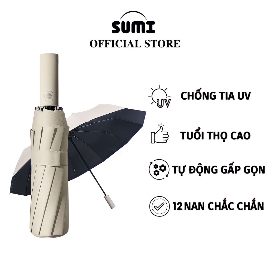 Ô Tự Động SUMI Dù Che Mưa Nắng Gấp Gọn Chống Thấm Chống Tia Uv Hiệu Quả