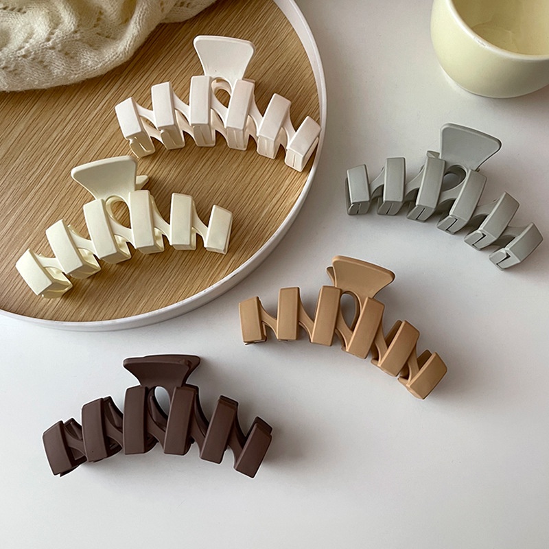 Kẹp Tóc Acrylic Họa Tiết Hình Học Đơn Giản Phong Cách Hong Kong Cổ Điển Thời Trang Dễ Phối Đồ Cho Nữ