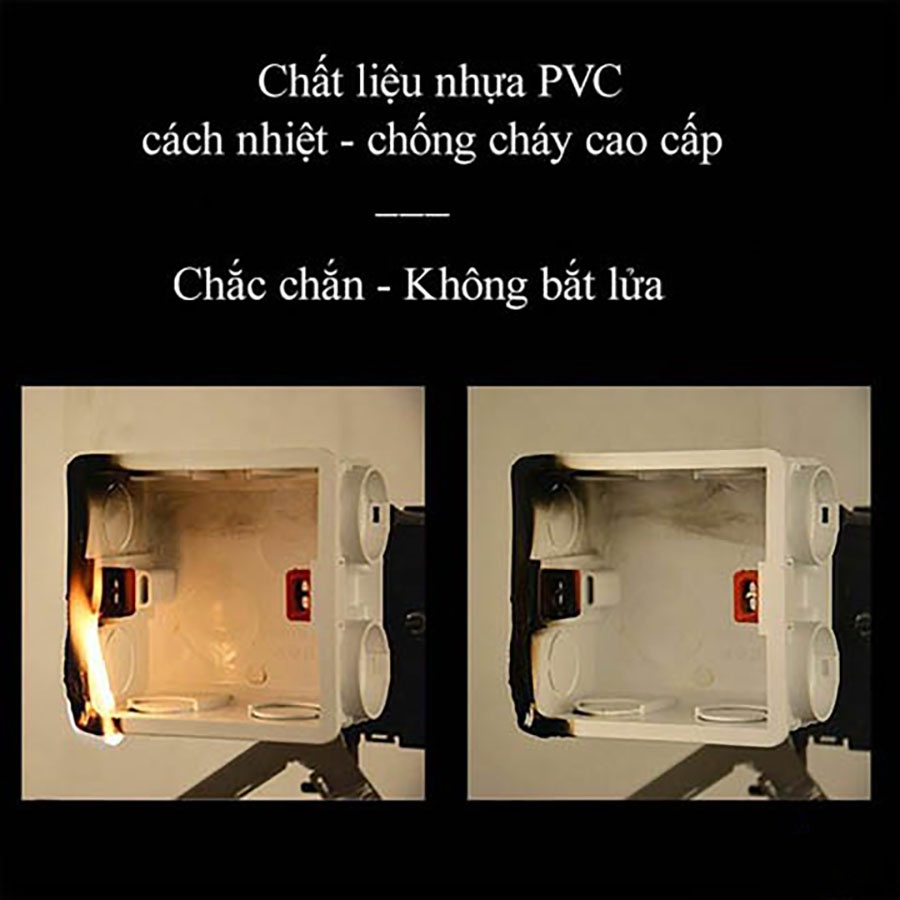 Đế âm Vuông và Chữ Nhật phiên bản Sâu 50mm, Tự Chống Cháy, dành cho Công Tắc thông minh Aqara