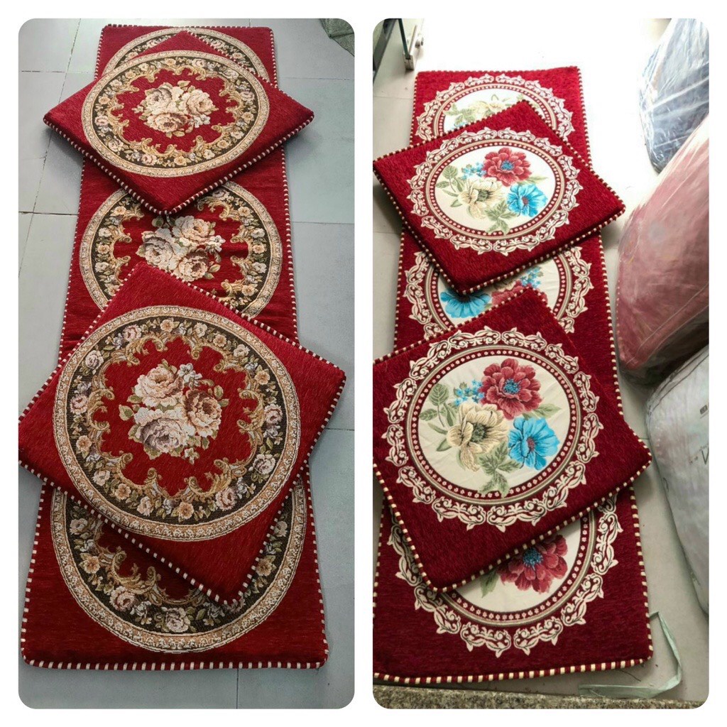 Thảm trải ghế Tây Âu Mvyshop, nệm trải ghế gỗ, đệm ghế hoàng gia, thảm trải ghế cao cấp