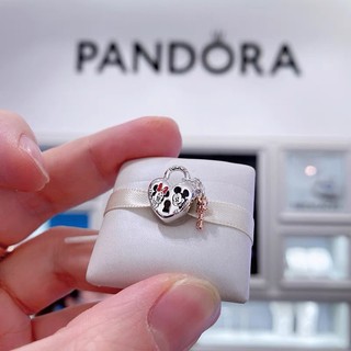 (Hàng có Sẵn ) Charm Pan Ale Bạc S925 Charm Tim Ổ Khoá Chìa Khoá Hoạ Tiết Mickey