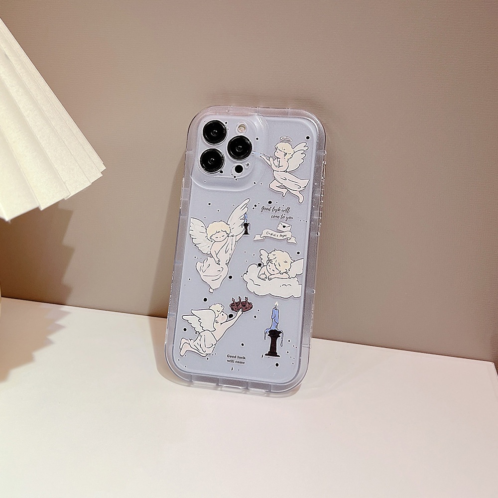 Ốp lưng iphone Ốp Điện Thoại Trong Suốt In Hình Thiên Thần Cổ Điển Cho Iphone 14pro max 13 12 11th 14plus-Dinuo Case-III