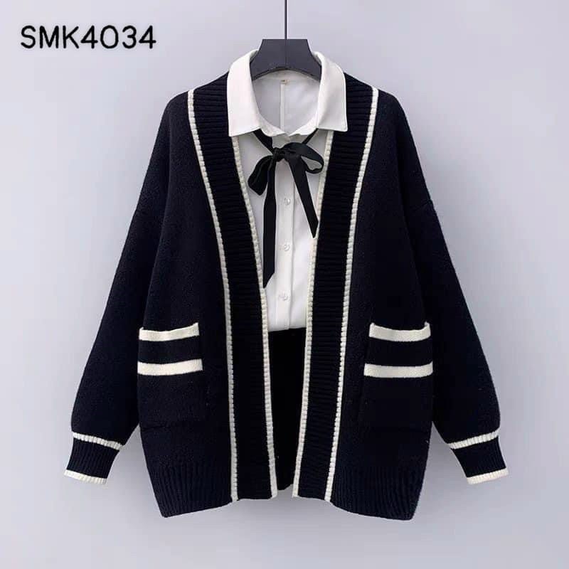 Khoát Cardigan màu basic viền đơn giản cực hot