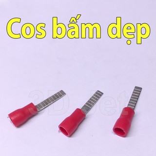 10 Cos Bấm Dẹp , Cos bấm dây điện, cos ghim điện, đầu nối dây điện
