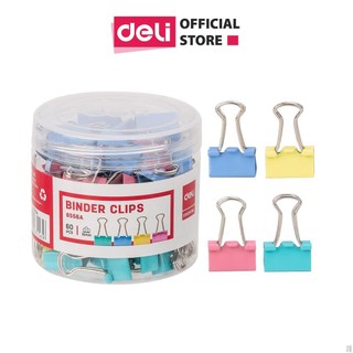 Kẹp bướm màu 15mm deli - 60 chiếc/hộp - e8556a - deli