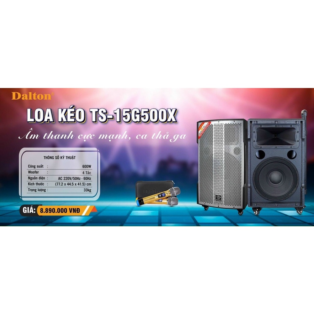 Loa karaoke di động chính hãng Dalton TS-15G500X