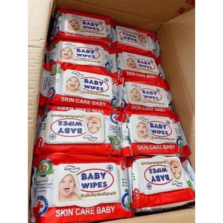 Combo 10 gói khăn giấy ướt baby wipes 80gr