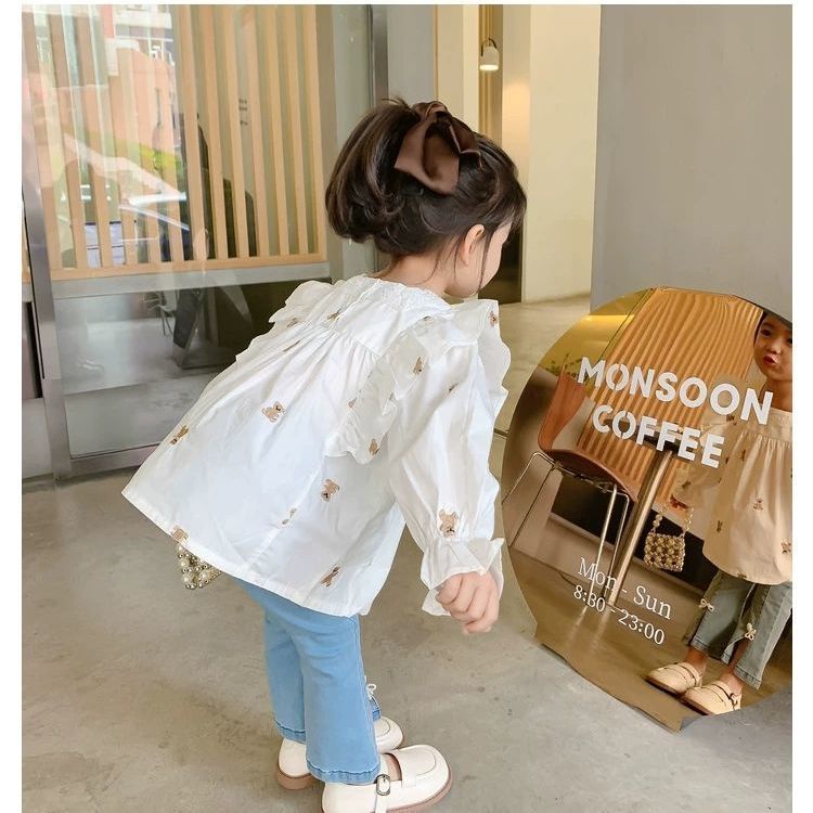 Áo Sơ Mi Phong Cách Hàn Quốc Mới Cho Bé Gái