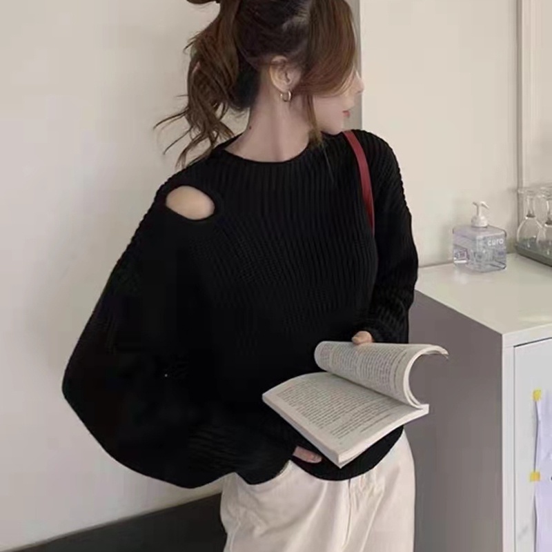 Áo Dệt Kim Nữ Dài Tay Cổ Tròn Thời Trang Hàn