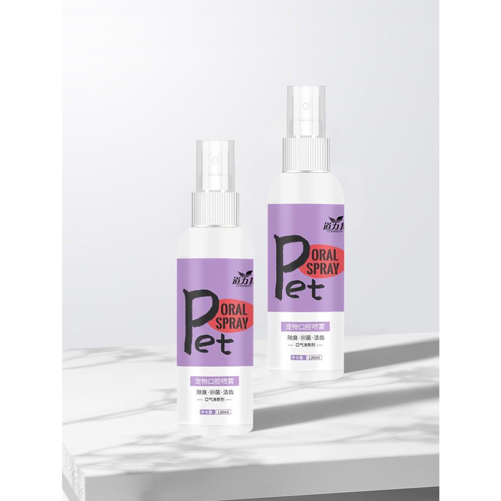 Orgo- Xịt vệ sinh khử mùi hôi răng miệng cho chó mèo ORAL SPRAY PET 120ml hôi mồm