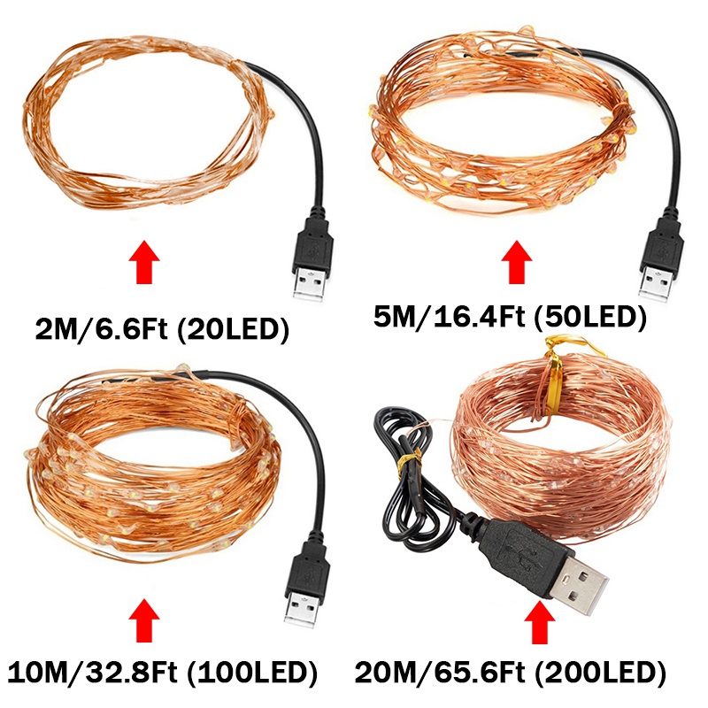Dây Đèn Led 2 / 5 / 10 / 20M Trang Trí Tiệc