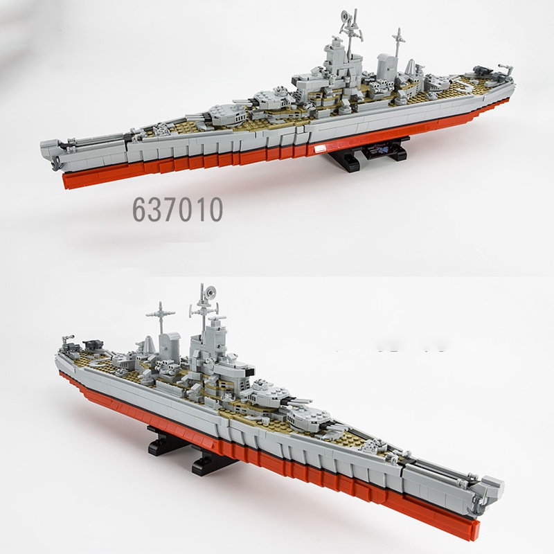 Đồ chơi lắp ráp Tàu chiến Hoa Kỳ IOWA, Panlos 637010 Battle Ship, Xếp hình thông minh, Mô hình tàu chiến 1712 Mảnh ghép