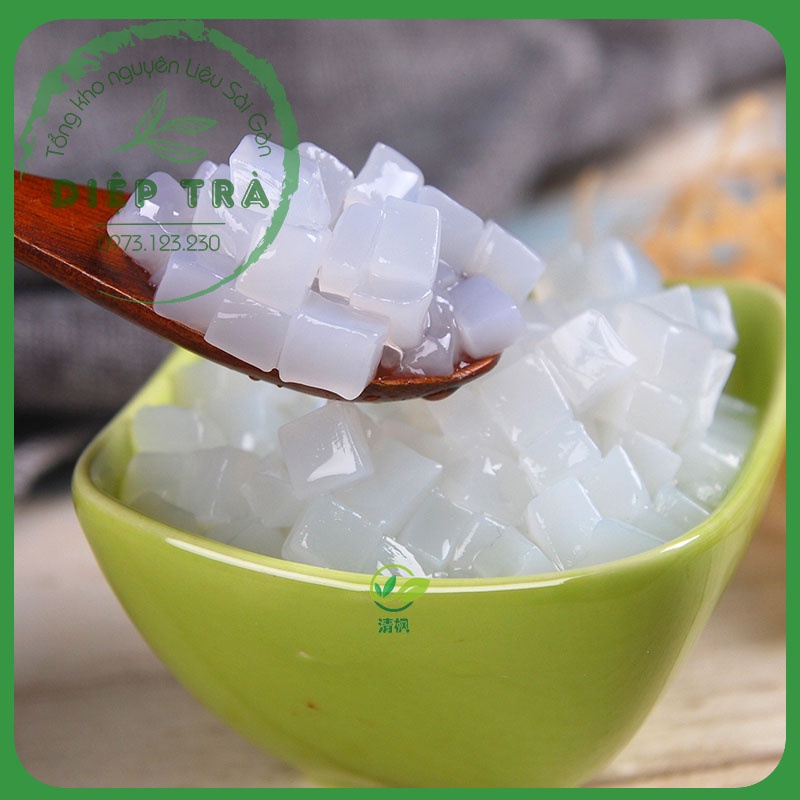Thạch Dừa Daidu Đài Loan Gói 1.5kg - Dòng THẠCH GIÒN SẦN SẬT, rất hợp trà hoa quả/trà sữa