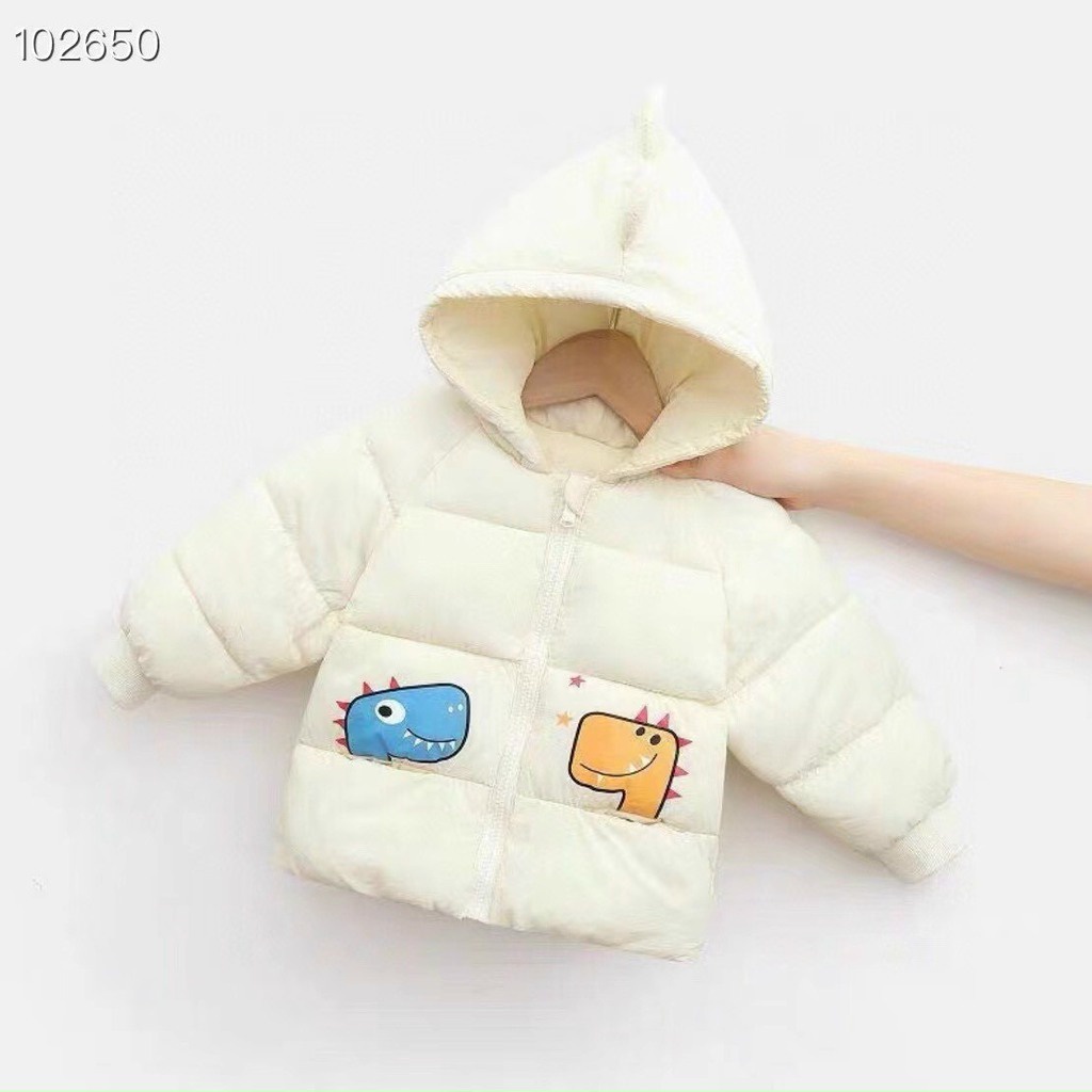 Áo Phao nỉ lót lông hình khủng long siêu ấm cho bé.Quần áo trẻ em Từ 8kg-20kg BINBON KIDS