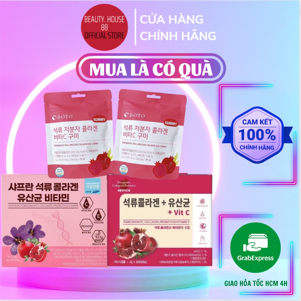 Collagen Lựu Đỏ Hàn Quốc 30 Gói - Bột Collagen Lựu