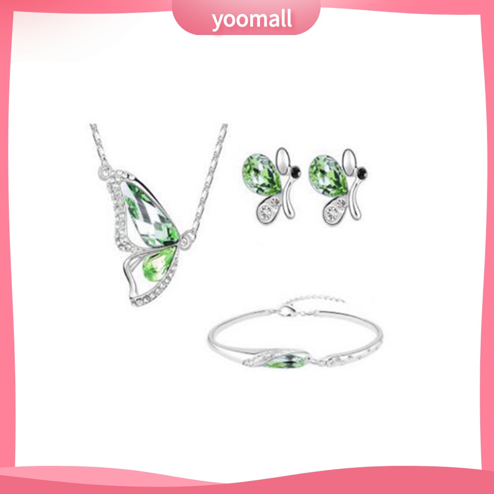 Bộ Trang Sức Hình Bướm Đính Đá Sang Trọng Cho Cô Dâu