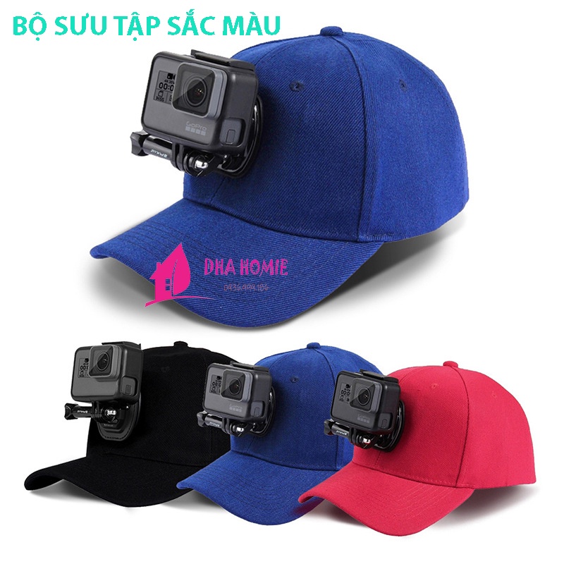 MŨ LƯỠI TRAI CÓ ĐẾ GẮN GOPRO KÈM ỐC VÍT TIỆN LỢI CHÍNH HÃNG PULUZ - NÓN PHƯỢT - MŨ GẮN MÁY QUAY HÀNH
