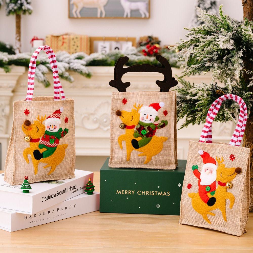 FALLFORBEAUTY Túi Đựng Kẹo Bằng Nylon Thời Trang Sáng Tạo Phong Cách Giáng Sinh