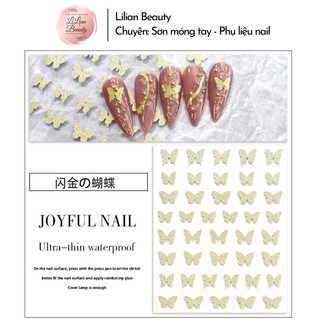 Sticker, miếng dán trang trí móng hoạ tiết lấp lánh, thời trang làm đẹp móng tay chân
