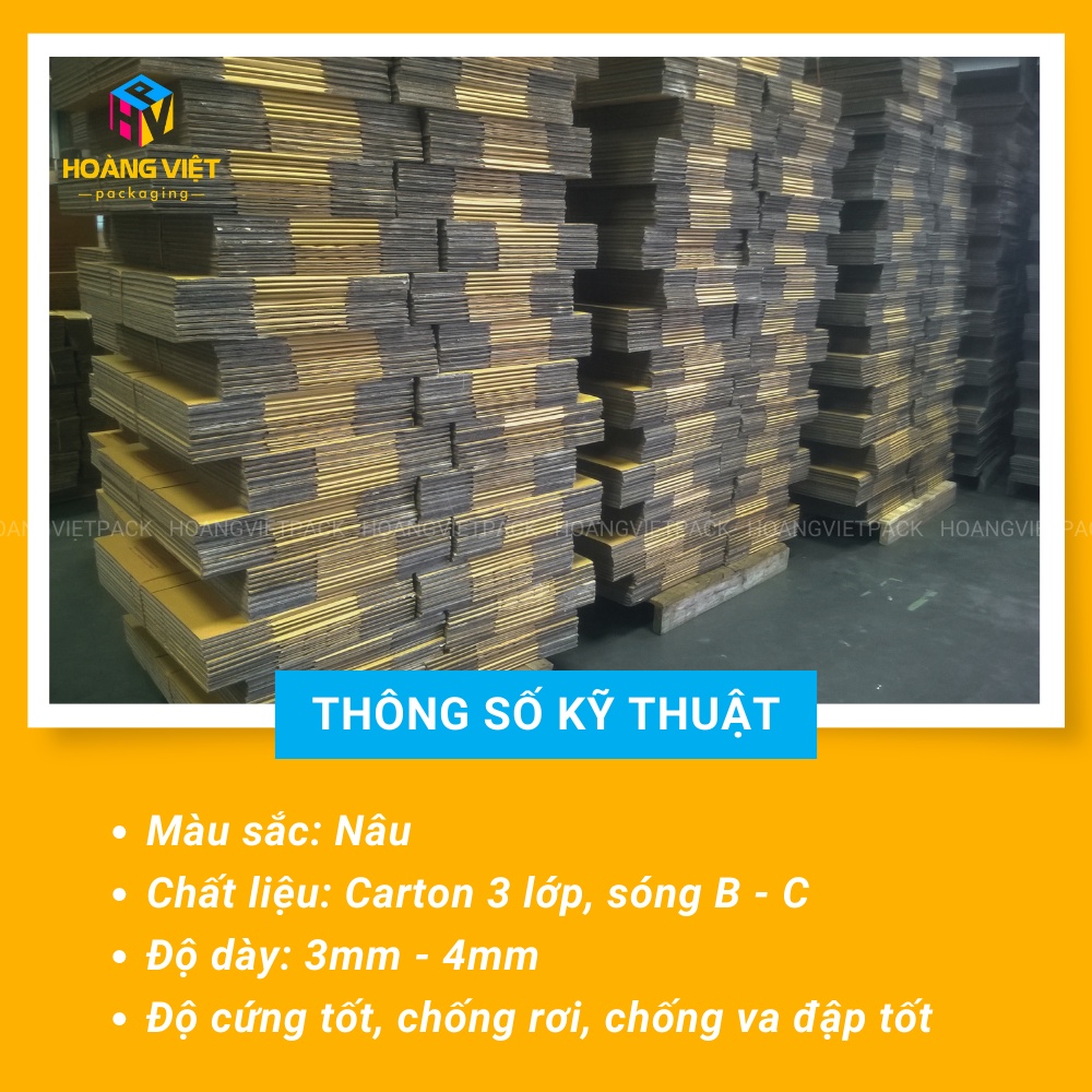 Size 25x17x3 cm - Combo 20 Thùng Hộp Carton Nắp Gài Trơn Đóng Hàng, Hộp Đóng Hàng Ship Cod - HVG06
