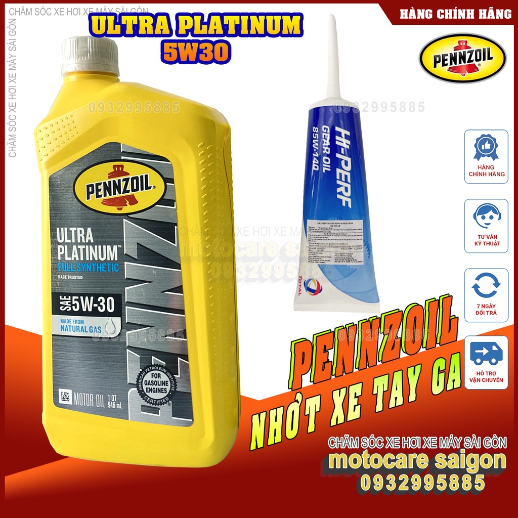 [TẶNG NHỚT SỐ] Nhớt xe tay ga Pennzoil 5W30 tặng nhớt hộp số cao cấp khi mua nhớt