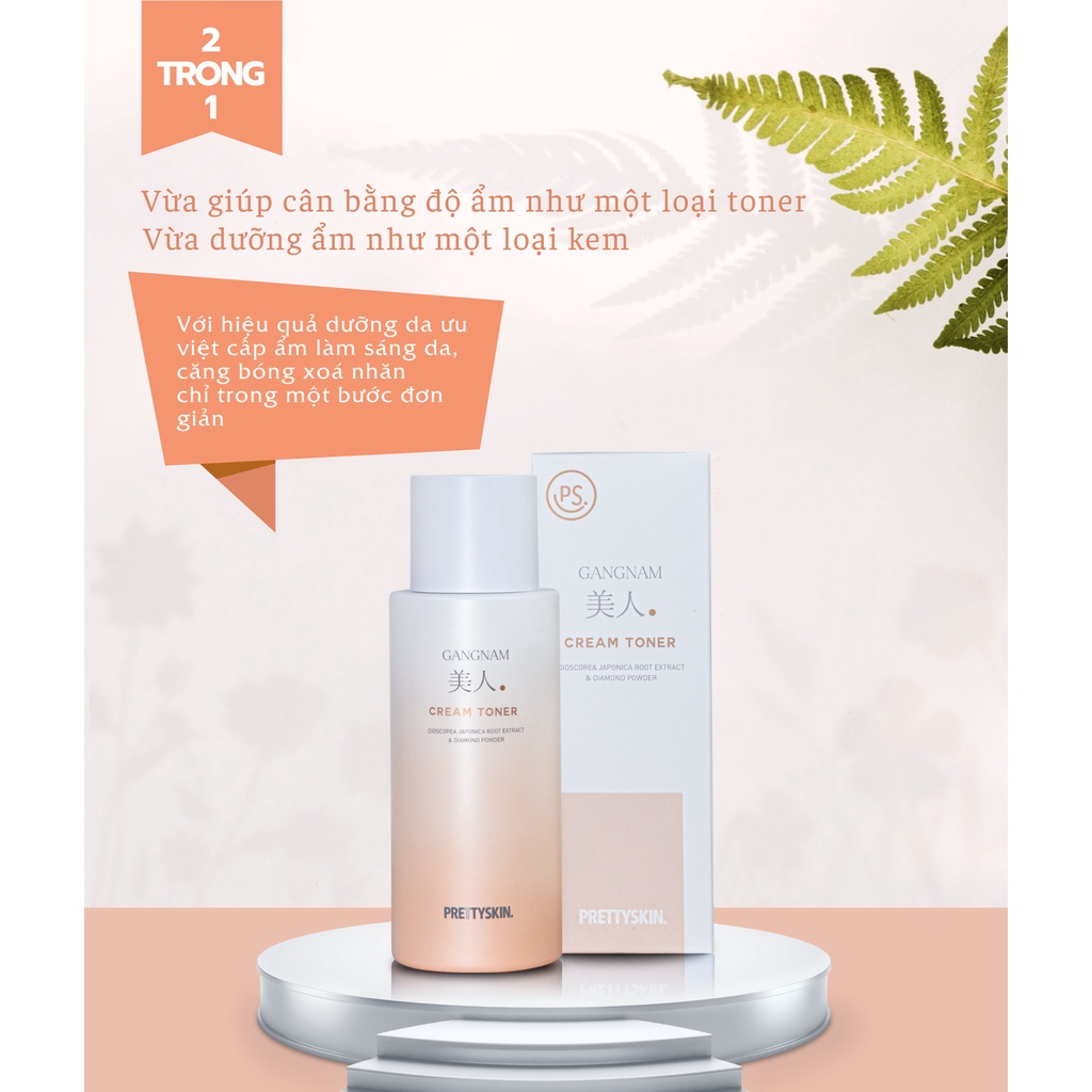 Nước Hoa Hồng Trắng Da Se Khít Lỗ Chân Lông & Mờ Thâm Nám Gangnam Cream Toner Prettyskin Hàn Quốc 300ml Giúp Dưỡng Ẩm