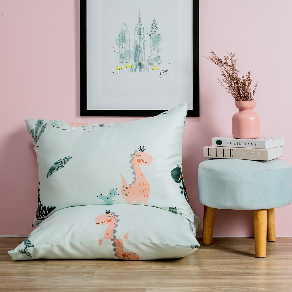 01 Vỏ Gối Nằm Gòn Bedding Lụa Tencel 60s 50x70 cm Họa Tiết