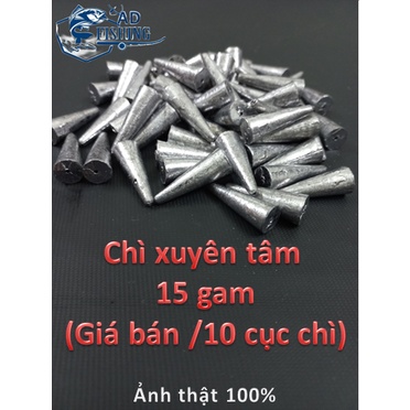 10 Cục Chì Xuyên Tâm 15g câu cá siêu rẻ